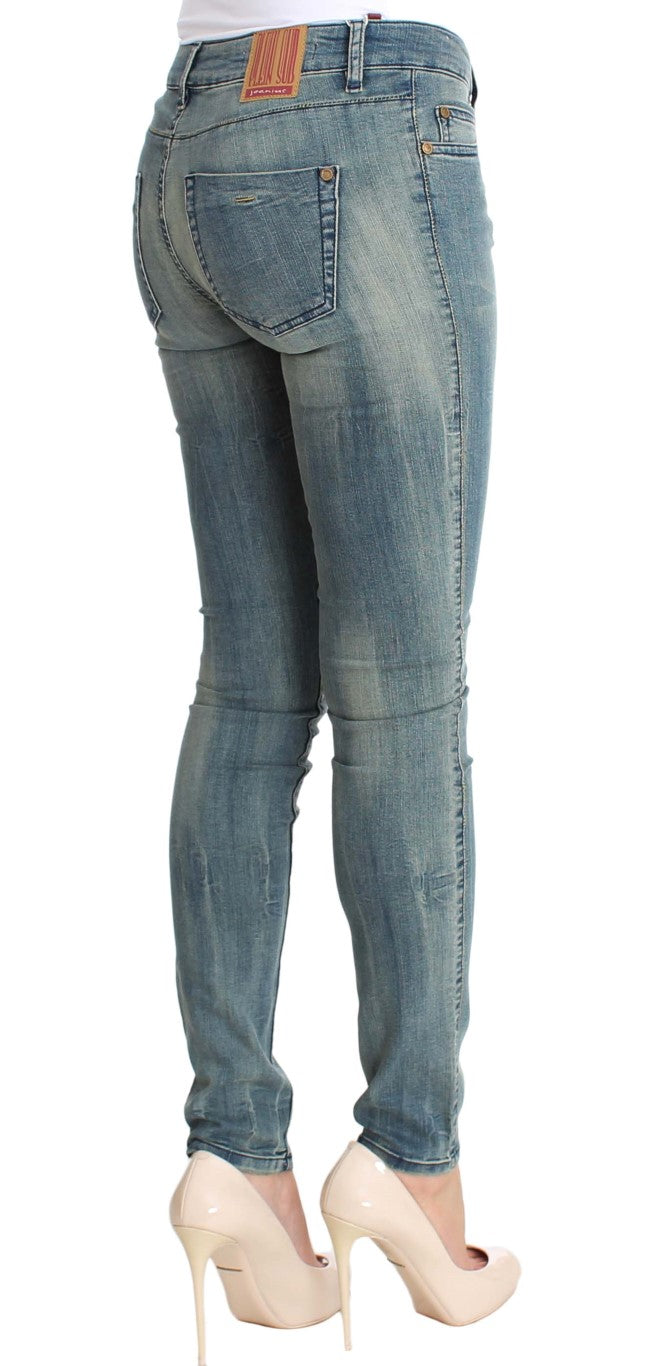 PLEIN SUD Chic Slim Skinny Blue Wash Denim