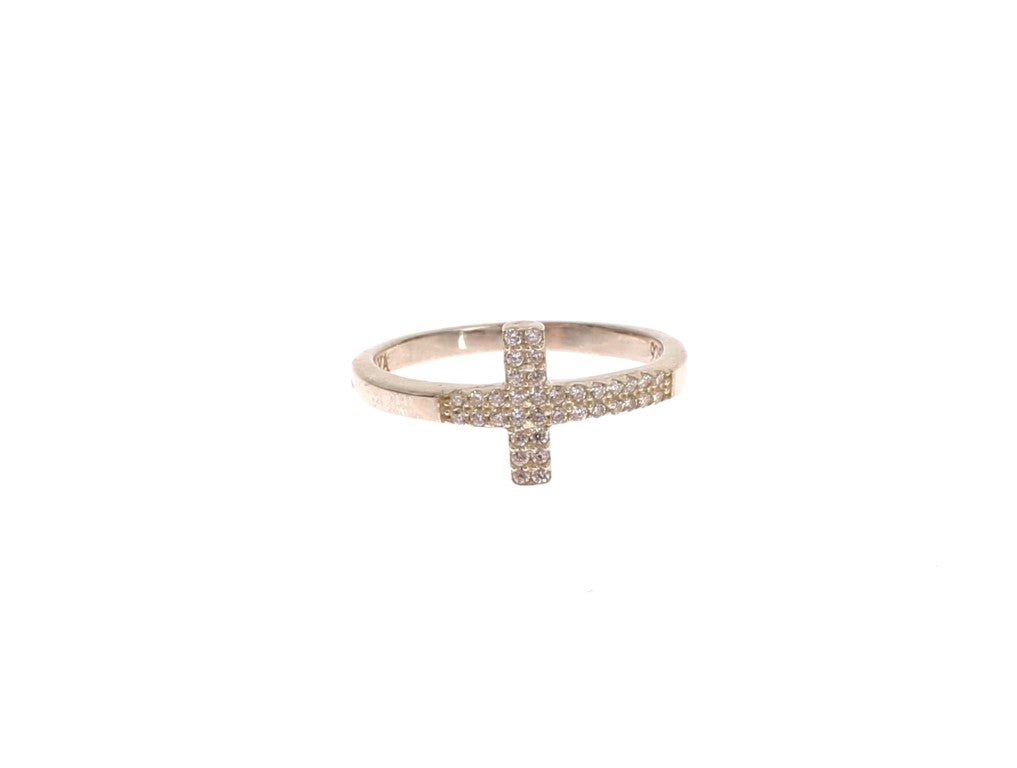 Silver CZ Cross Statement Ring