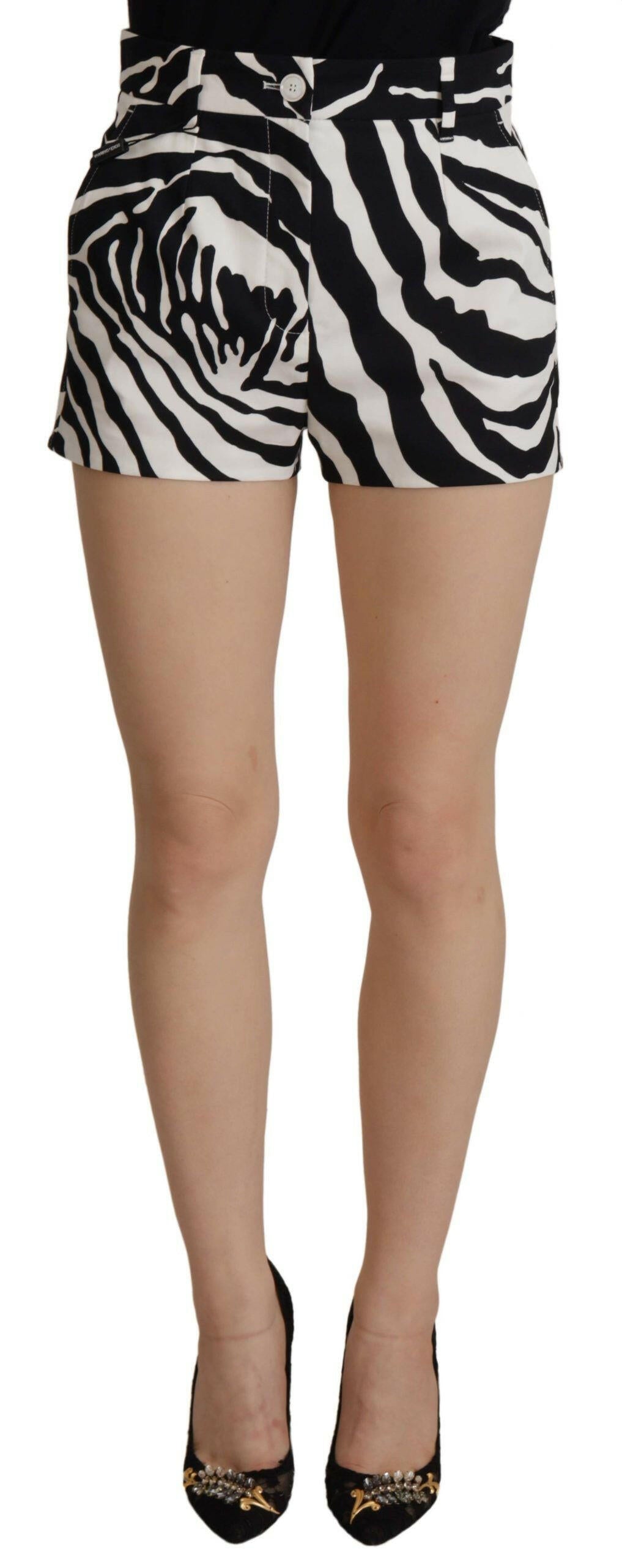 Zebra Print Mid Waist Hot Pants