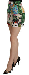 Floral High Waist Hot Pants Shorts