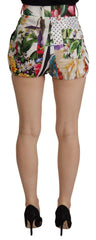 Multicolor Majolica Floral High-Waist Shorts