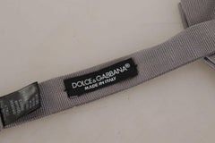 Dolce & Gabbana Elegant Gray Silk Bow Tie