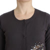 John Galliano Elegant Purple Sequined Wool Cardigan