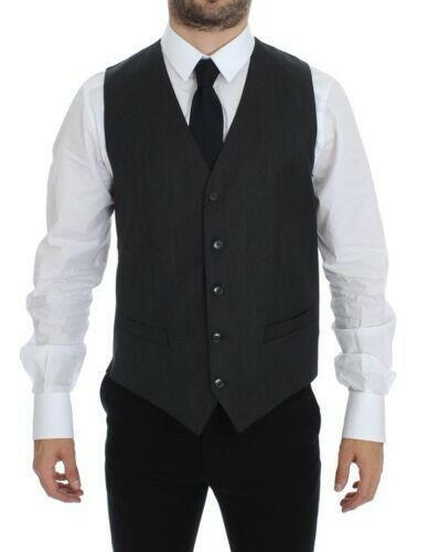 Dolce & Gabbana Elegant Gray Wool Formal Vest