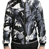 Dolce & Gabbana Elegant Banana Leaf Print Silk Bomber Jacket