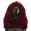 Dolce & Gabbana Luxurious Bordeaux Fur Hooded Scarf Wrap