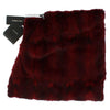 Dolce & Gabbana Luxurious Bordeaux Fur Hooded Scarf Wrap