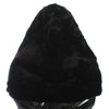 Dolce & Gabbana Chic Black Weasel Fur Hooded Scarf Wrap