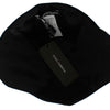 Dolce & Gabbana Elegant Black Floral Wool Cloche Hat