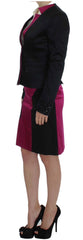 Chic Black and Pink Skirt Suit Ensemble