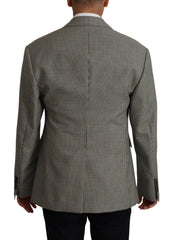 Dolce & Gabbana Elegant Gray Checkered Wool Blazer