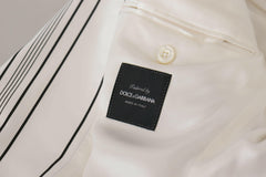 Dolce & Gabbana Elegant Striped Cotton Blend Blazer