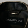 Dolce & Gabbana Elegant Black Leather Jacket with Silver Details