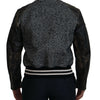 Dolce & Gabbana Multicolor Houndstooth Leather Bomber Jacket