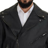 Dolce & Gabbana Elegant Black Leather Biker Jacket