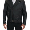 Dolce & Gabbana Elegant Black Leather Biker Jacket