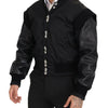 Dolce & Gabbana Elegant Black Crystal-Embellished Bomber Jacket