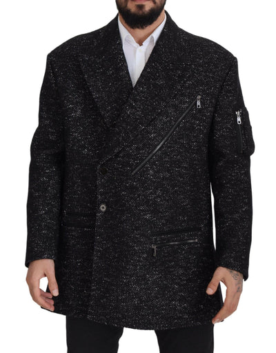 Dolce & Gabbana Sleek Patterned Wool Double Breasted Jacket