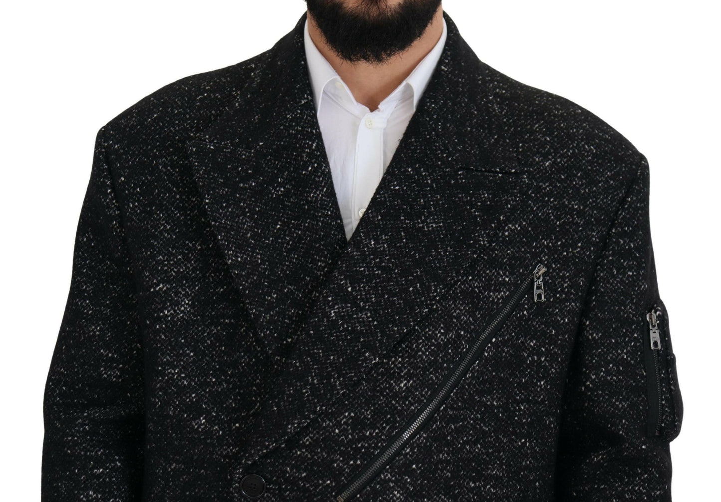 Dolce & Gabbana Sleek Patterned Wool Double Breasted Jacket