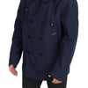 Dolce & Gabbana Elegant Double-Breasted Blue Parka Jacket