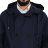 Dolce & Gabbana Elegant Double-Breasted Blue Parka Jacket