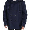 Dolce & Gabbana Elegant Double-Breasted Blue Parka Jacket