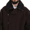 Dolce & Gabbana Elegant Dark Brown Shearling Coat Jacket