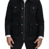 Dolce & Gabbana Elegant Full Zip Black Wool Blend Jacket