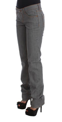 Elegant Gray Regular Fit Jeans