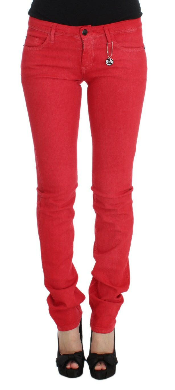 Costume National Chic Red Slim Fit Jeans