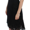 Dolce & Gabbana Elegant Black Floral Lace Knee-Length Dress