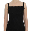 Dolce & Gabbana Elegant Black Floral Lace Knee-Length Dress