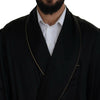 Dolce & Gabbana Elegant Black Silk Long Robe Coat