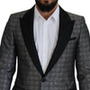 Dolce & Gabbana Elegant Silver Patterned Slim Fit Suit