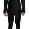 Dolce & Gabbana Elegant Black Striped Slim Fit Two-Piece Suit