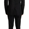 Dolce & Gabbana Elegant Black Striped Slim Fit Two-Piece Suit