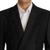 Dolce & Gabbana Elegant Black Striped Slim Fit Two-Piece Suit