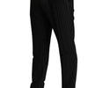 Dolce & Gabbana Elegant Black Striped Slim Fit Two-Piece Suit