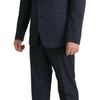 Dolce & Gabbana Elegant Dark Blue Cotton Three Piece Martini Suit