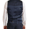 Dolce & Gabbana Elegant Dark Blue Cotton Three Piece Martini Suit