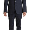 Dolce & Gabbana Elegant Dark Blue Cotton Three Piece Martini Suit