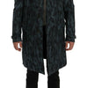 Dolce & Gabbana Blue Camouflage Trench Coat Elegance