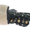 Dolce & Gabbana Elegant Studded Gray Wool Shearling Gloves