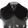 Dolce & Gabbana Elegant Black Mink Fur Shoulder Wrap Scarf