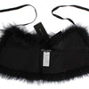 Dolce & Gabbana Black Fox Fur Chic Shoulder Wrap