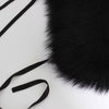 Dolce & Gabbana Elegant Black Fox Fur Silk Shoulder Wrap