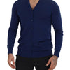 Dolce & Gabbana Elegant Virgin Wool Blue Cardigan Sweater