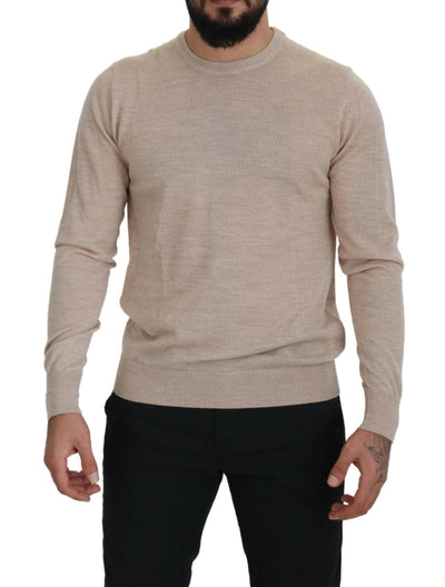 Dolce & Gabbana Elegant Beige Crewneck Wool Sweater