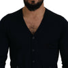 Dolce & Gabbana Elegant Virgin Wool Cardigan Sweater in Blue