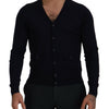 Dolce & Gabbana Elegant Virgin Wool Cardigan Sweater in Blue